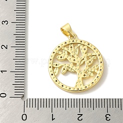 Brass Micro Pave Cubic Zirconia Pendants&nbsp;KK-Z042-25G-03