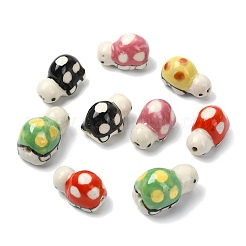 10Pcs 5 Colors Handmade Printed Porcelain Beads&nbsp;PORC-CJ0001-21