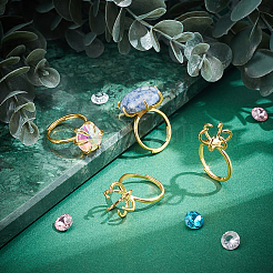 4Pcs Adjustable Brass Finger Ring Components&nbsp;KK-NB0002-57