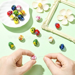 18Pcs 6 Colors Handmade Lampwork Beads Strands&nbsp;LAMP-CJ0003-08