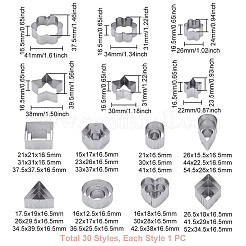30Pcs 10 Styles Stainless Steel Cookie Cutters&nbsp;DIY-WH0591-098