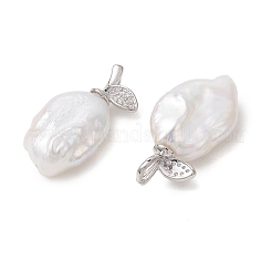 Natural Baroque Keshi Pearl Oval Pendants&nbsp;PALLOY-JF05419