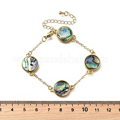 Brass Abalone Shell Link Bracelets&nbsp;BJEW-D315-01G