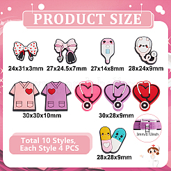 40Pcs 10 Styles Silicone Beads&nbsp;SIL-GA0001-30
