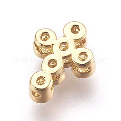 Brass Micro Pave Cubic Zirconia Beads&nbsp;ZIRC-E152-07G-RS