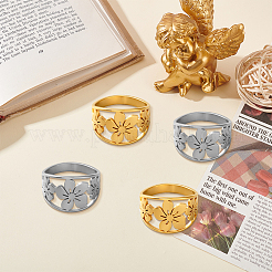 4Pcs 2 Colors Stainless Steel Finger Rings&nbsp;RJEW-GO0001-05