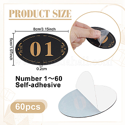 6 Bags 6 Styles Acrylic Number Plate&nbsp;AJEW-OC0016-08