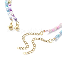 2Pcs 2 Style Glass Seed Beaded Necklaces Set&nbsp;NJEW-JN04356