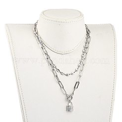 304 Stainless Steel Coffee Bean Chain Necklaces and  Pendant Necklaces Sets&nbsp;NJEW-JN03083
