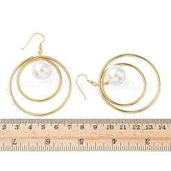 Electroplated 304 Stainless Steel Imitation Pearl Dangle Earrings&nbsp;EJEW-Z129-04G