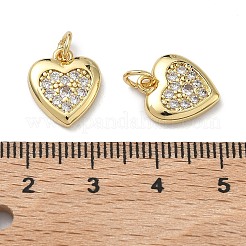 Brass Micro Pave Clear Cubic Zirconia Pendants&nbsp;KK-H256-09G