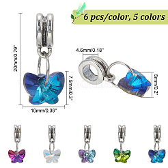 30Pcs 5 Color Faceted Glass Pendants&nbsp;PALLOY-AB00033