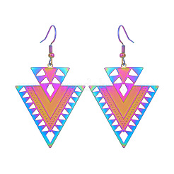 Hollow Triangle 304 Stainless Steel Dangle Earrings&nbsp;FS-WGEC278-01