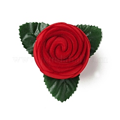 Flocking Plastic Rose Finger Ring Boxes&nbsp;CON-C015-01B