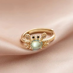 Brass Micro Pave Cubic Zirconia Adjustable Finger Rings&nbsp;FS-WGE54F5-02