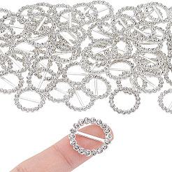 60Pcs Alloy Rhinestone Slider Buckles&nbsp;FIND-CY0001-93