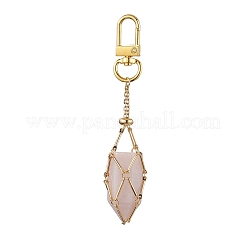 2Pcs 2 Styles Brass Bar Link Chains Pouch Stone Pendant Decorations&nbsp;HJEW-JM02034-01