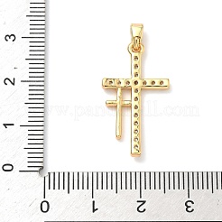 Brass Micro Pave Cubic Zirconia Pendants&nbsp;KK-A281-26G-G