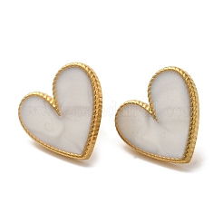 Ion Plating(IP) 304 Stainless Steel Heart Stud Earrings&nbsp;EJEW-C114-11B-G