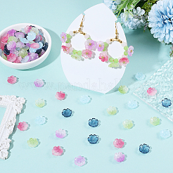 150Pcs 5 Colors Transparent Spray Paint Glass Bead Caps&nbsp;GLAA-PA0001-49