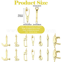 14Pcs 7 Styles Rack Plating Brass Pendants&nbsp;KK-CJ0003-27