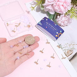 20Pcs Bowknot Brass Stud Earring Findings&nbsp;KK-SC0007-81