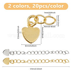 40Pcs 2 Colors Rack Plating Brass Curb Chain Extender&nbsp;KK-DC0004-27