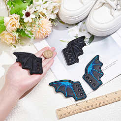 2 Pairs 2 Styles Halloween Imitation Leather Shoe Buckle for DIY Shoe Accessory&nbsp;AJEW-GF0011-82B