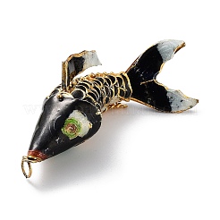 Brass Cloisonne Pendants&nbsp;KK-P251-A05-G
