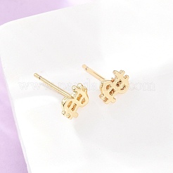 Brass Stud Earrings&nbsp;EJEW-P346-01D-G