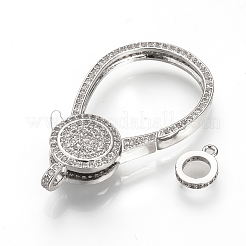 Brass Micro Pave Cubic Zirconia Lobster Claw Clasps&nbsp;ZIRC-S058-10P