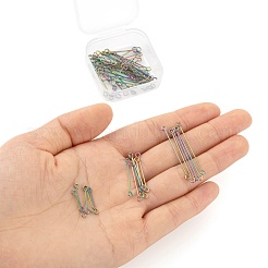 60Pcs 3 Style Ion Plating(IP) 304 Stainless Steel Eye Pins&nbsp;STAS-LS0001-62MC