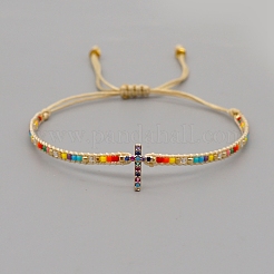 Adjustable Nylon Cord Braided Bead Bracelets&nbsp;BJEW-C011-08E