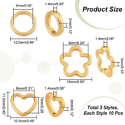 30Pcs 3 Style Rack Plating Alloy Bead Frame&nbsp;FIND-DC0002-04
