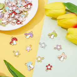 60Pcs 10 Style Alloy Enamel Pendants&nbsp;ENAM-PH0001-99