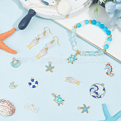 48Pcs 12 Styles Alloy Enamel Pendants&nbsp;ENAM-BM0001-18