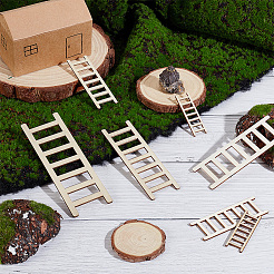 40Pcs 4 Style Unfinished Wooden Mini Ladders&nbsp;WOOD-OC0003-63