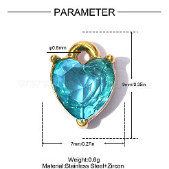 Valentine's Day 304 Stainless Steel Charms&nbsp;STAS-OY014-90G