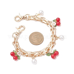 2Pcs Glass Flower & Fruit Bag Decorative Chains&nbsp;AJEW-BA00172-02