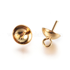 304 Stainless Steel Cup Pearl Peg Bails Pin Pendants&nbsp;STAS-F227-48A-G