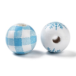 50Pcs Winter Theme Wood European Beads&nbsp;WOOD-G016-01