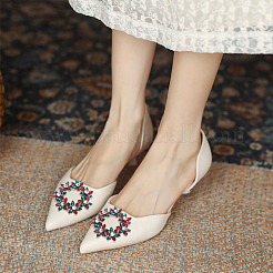 2Pcs Alloy Rhinestone Flower Shoe Decorations&nbsp;FIND-FG0002-49A