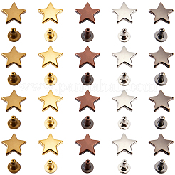 100Pcs 5 Colors Iron Semi-Tublar Rivet Studs&nbsp;DIY-CY0002-99