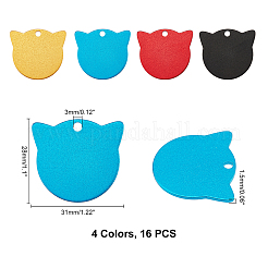 16Pcs 4 Colors Aluminum Blank Pendants&nbsp;ALUM-FH0001-05