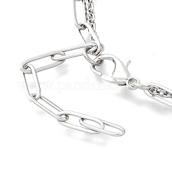 2Pcs 2 Styles 304 Stainless Steel Cable & Paperclip Chain Bracelets Multi-layered Bracelets&nbsp;BJEW-JB12331