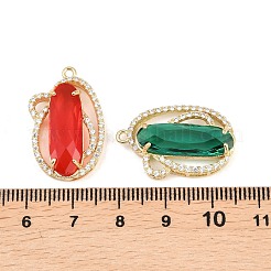 Brass Micro Pave Clear Cubic Zirconia Pendants&nbsp;KK-H257-09G