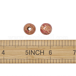 Printed Natural Wood Beads&nbsp;WOOD-TA0001-15