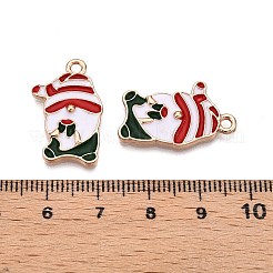 Christmas Theme Rack Plating Alloy Enamel Pendants&nbsp;ENAM-T021-12KCG