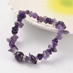 Chips Natural Gemstone Beaded Stretch Bracelets&nbsp;BJEW-JB02131
