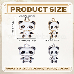40Pcs 2 Colors Alloy Enamel Pendants&nbsp;ENAM-LP0002-53